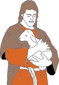 graphic of jesus holding lamb